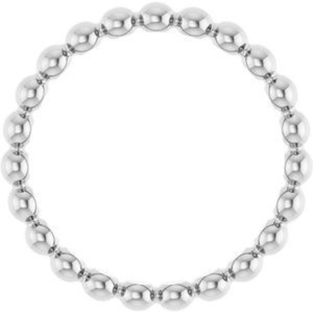 Sterling Silver Beaded Stackable Ring - image 2